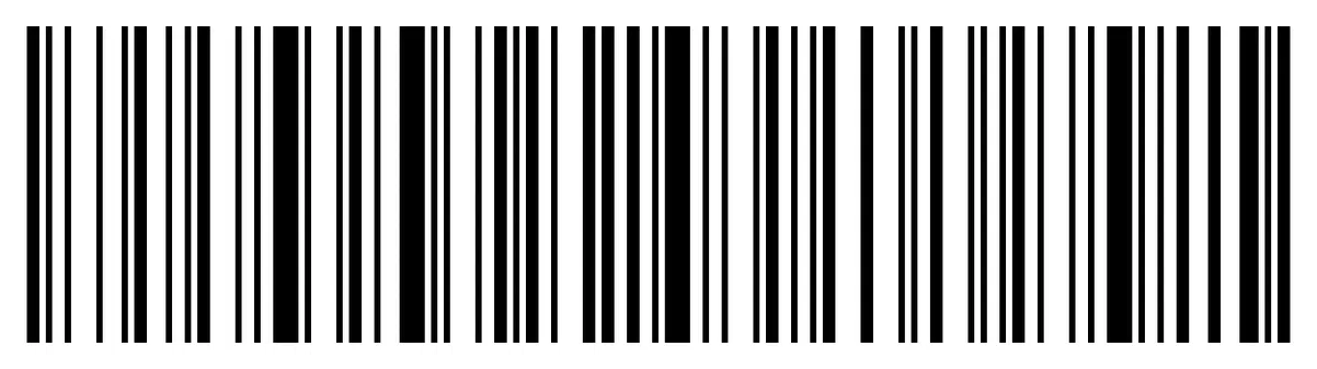 A barcode of the kind printed on retail, shipping and asset labels
